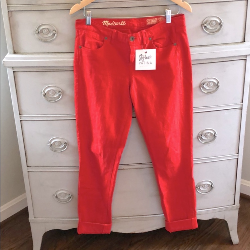 Women’s Madewell skinny orange jeans 27x32